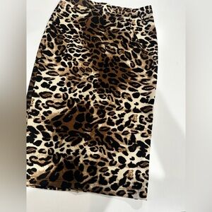 Windsor Brown Leopard Print Midi Skirt
